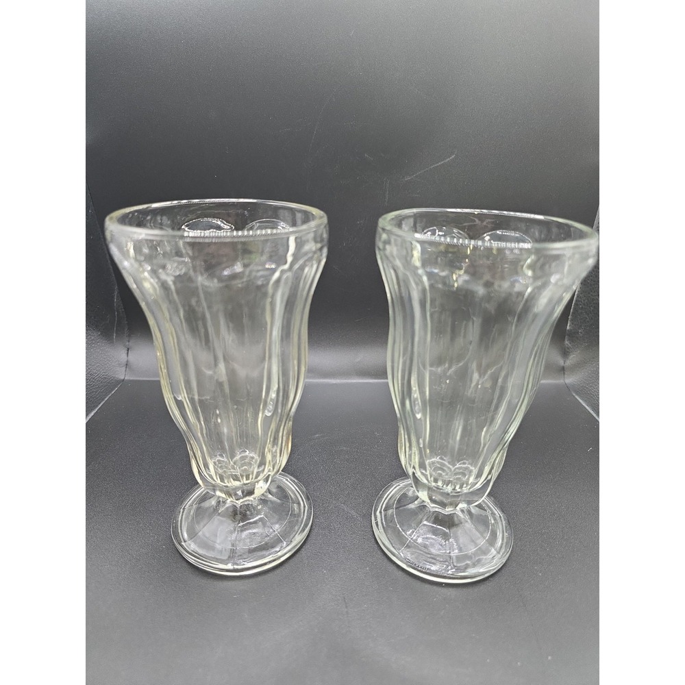 Anchor Hocking Footed Soda Fountain Sundae / Parfait Glass 2-Piece - Picture 1 of 4